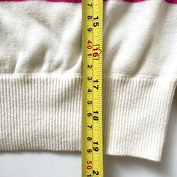 Spiritual Gangster Size S Women's Nikki Rainbow-Striped Sweater Ivory Cropped - Picture 5 of 10